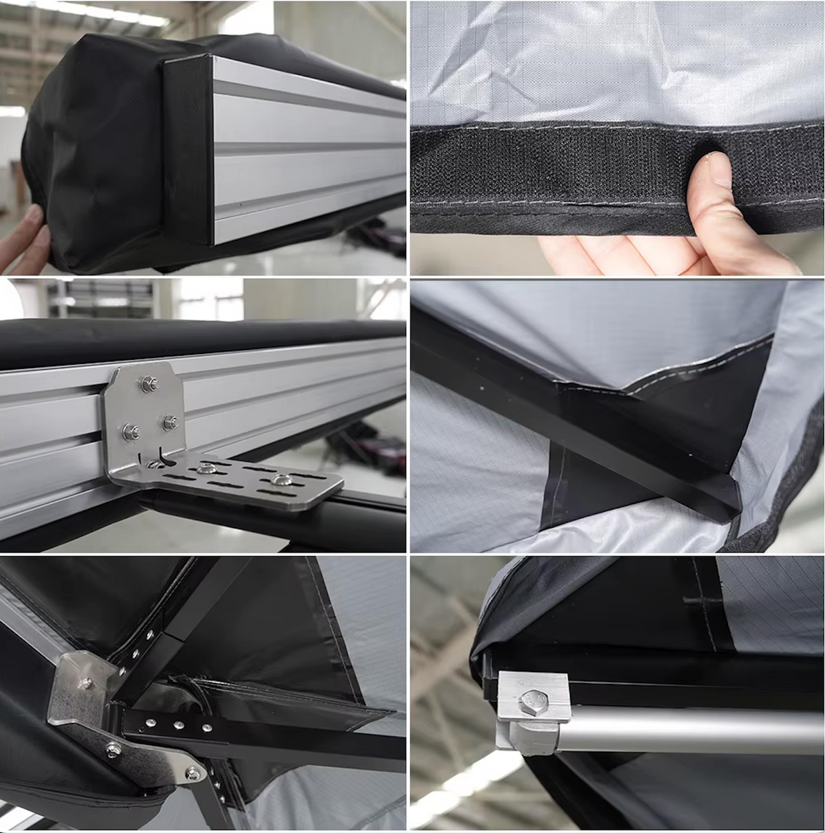 Apex4WD LED BLACK 270-Degree Awning - RIGHT Side Expedition Fold-out Vehicle Camping Tent