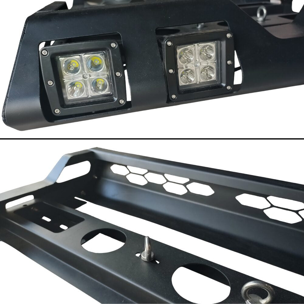 Steel Roof Cage 220 x 125cm Storage Utility Overland Roof Basket Rack with LED LIGHTS