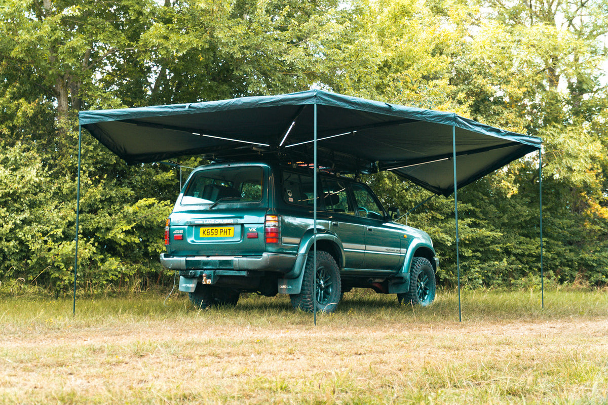 APEX4WD 270XL LED Awning - XL 2.5m Black Car 4x4 270 Degree Overland Cover
