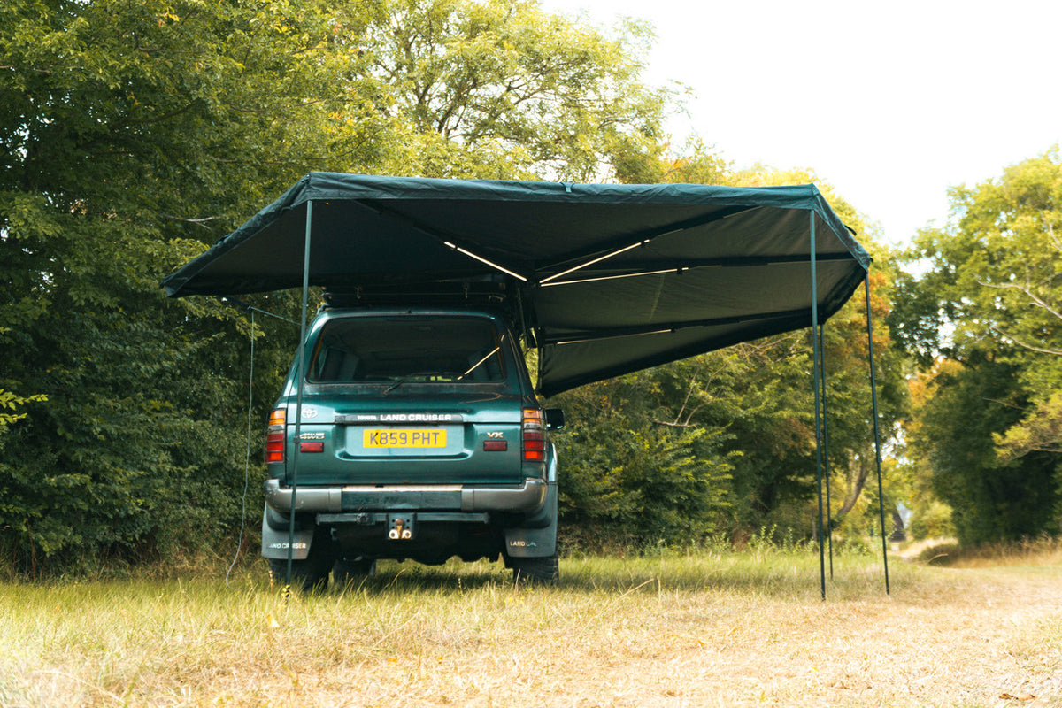 APEX4WD 270XL LED Awning - XL 2.5m Black Car 4x4 270 Degree Overland Cover