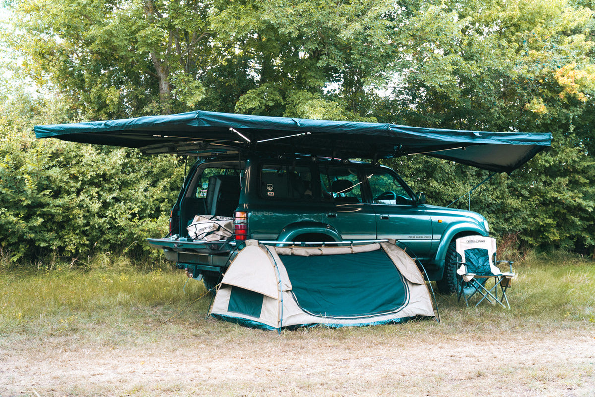 APEX4WD 270XL LED Awning - XL 2.5m Black Car 4x4 270 Degree Overland Cover