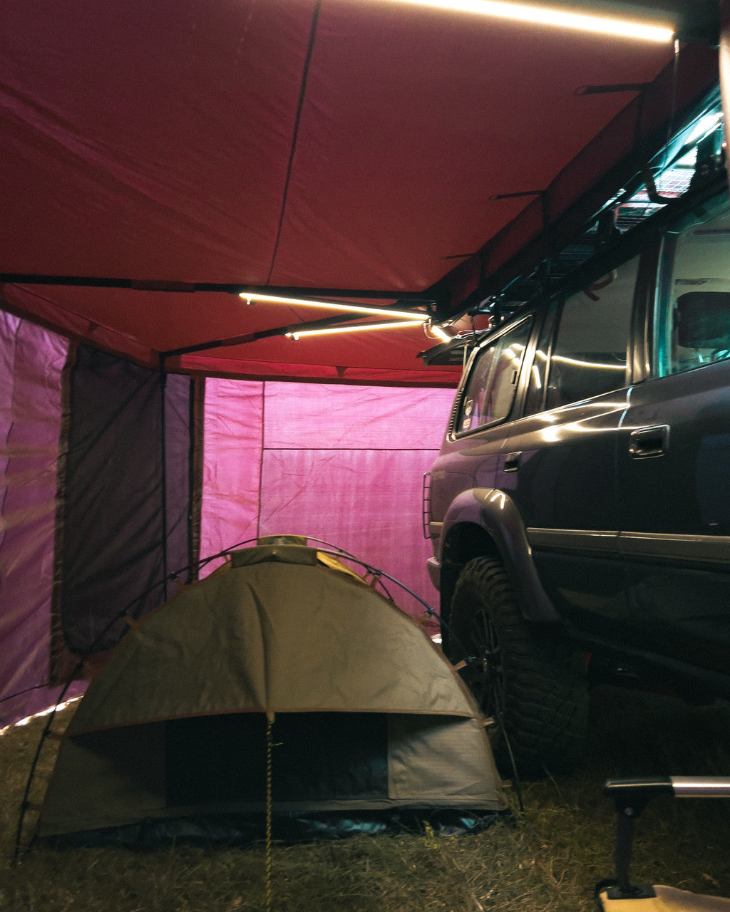 APEX4WD 270XL LED Awning - XL 2.5m Black Car 4x4 270 Degree Overland Cover
