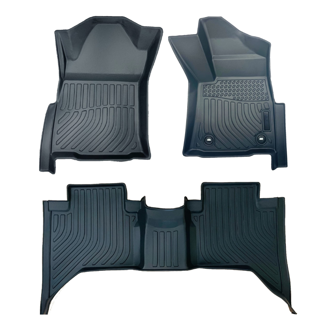 3D Custom Floor Mats TPE All Weather Car Liner For Toyota Hilux Mk8 (Revo) 2015-2022+ Double Cab Manual