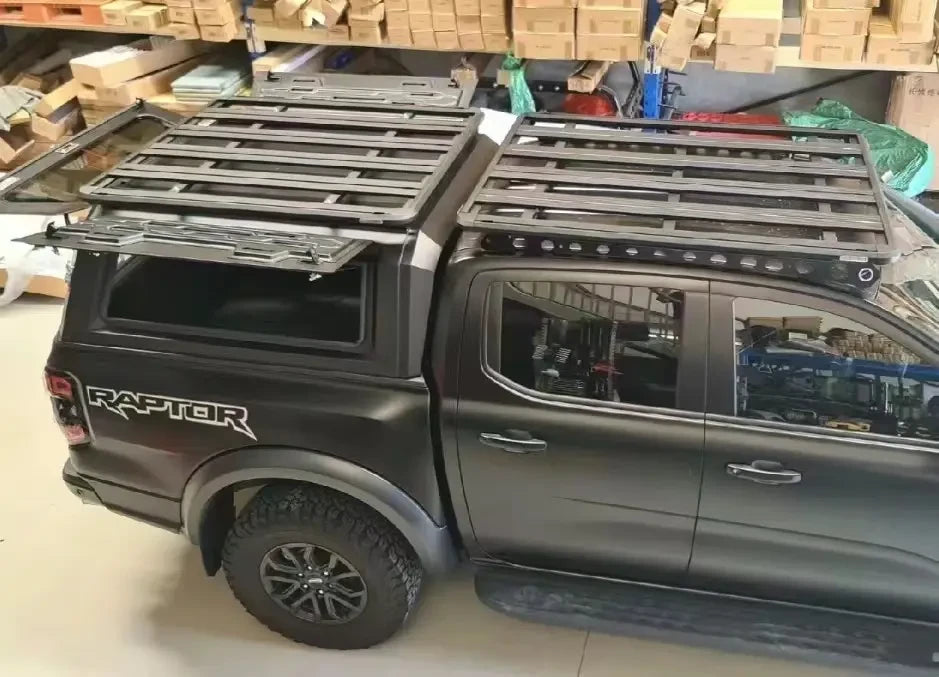 Aluminium Roof Rack for Mitsubishi L200 (2015-2021) Series 5 & 6 (MQ & MR) Black - Slim Factory Fitment