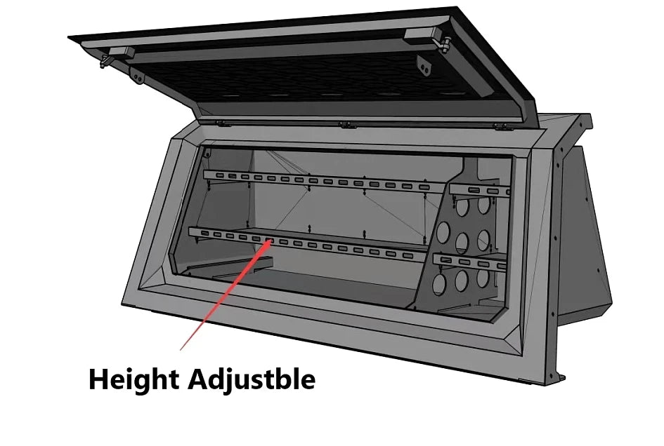 RIGHT Side Storage Canopy Section Tool Box For Steel Pickup Truck Canopy