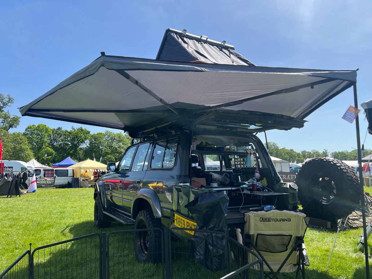 Apex4WD LED BLACK 270-Degree Awning - RIGHT Side Expedition Fold-out Vehicle Camping Tent
