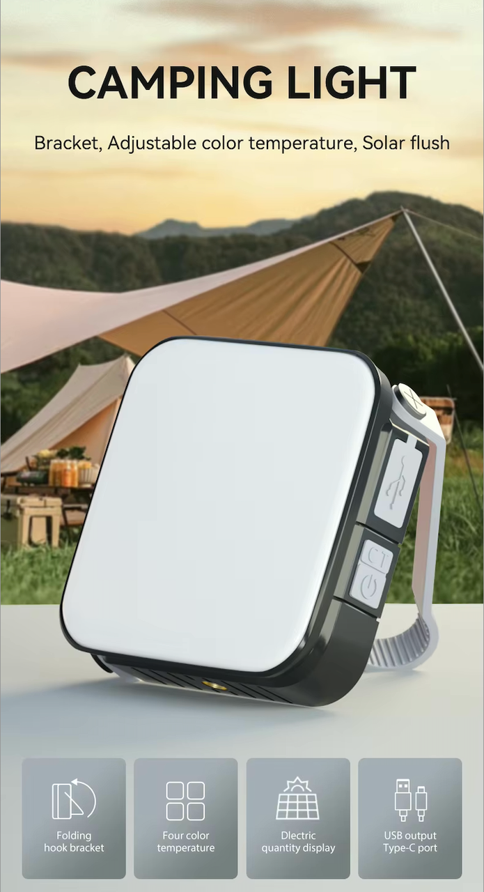 Warsun CP36 Camping Light - Rechargeable USB C Outdoor Portable Camp 4x4 Hanging Lights