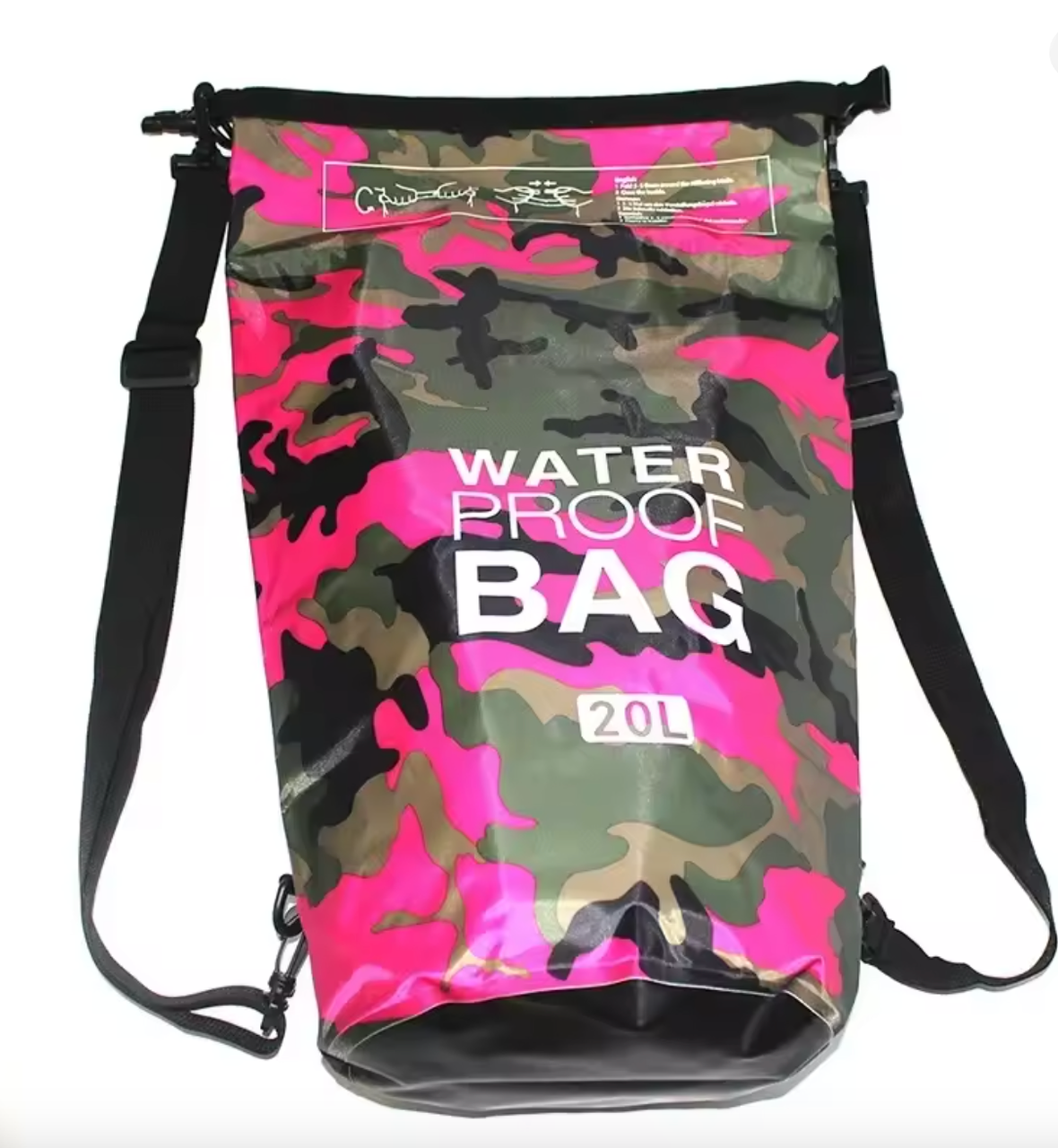 Camo Waterproof Dry Bag - 10L & 20L - Heavy Duty Storage Bag for Camping, Boating, Kayaking, SUP, 4x4, Off Road, Travel, Adventure