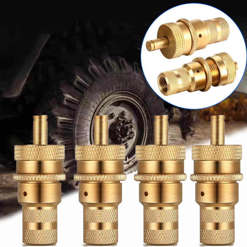 4pc Tyre Deflators Set Kit Automatic Tire Valve 6-30PSI Adjustable Pressure 4x4
