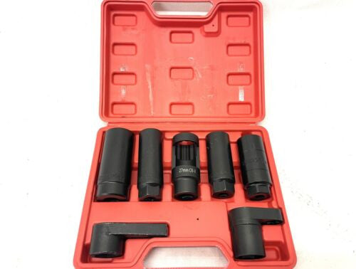 7Pcs Oxygen Sensor Socket Set Chasers Kit Thread Remove Tool Set 1/2" 3/8" Drive