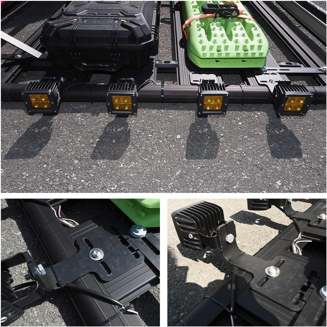 APEX4WD Roof Rack Light Mount Kit (Set of 4) for Aluminium Roof Rack Mounting
