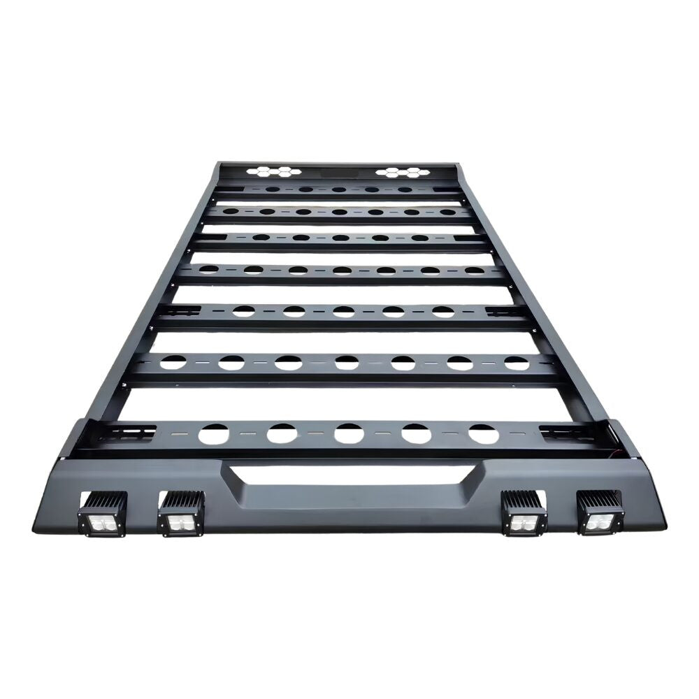 Steel Roof Cage 220 x 125cm Storage Utility Overland Roof Basket Rack with LED LIGHTS