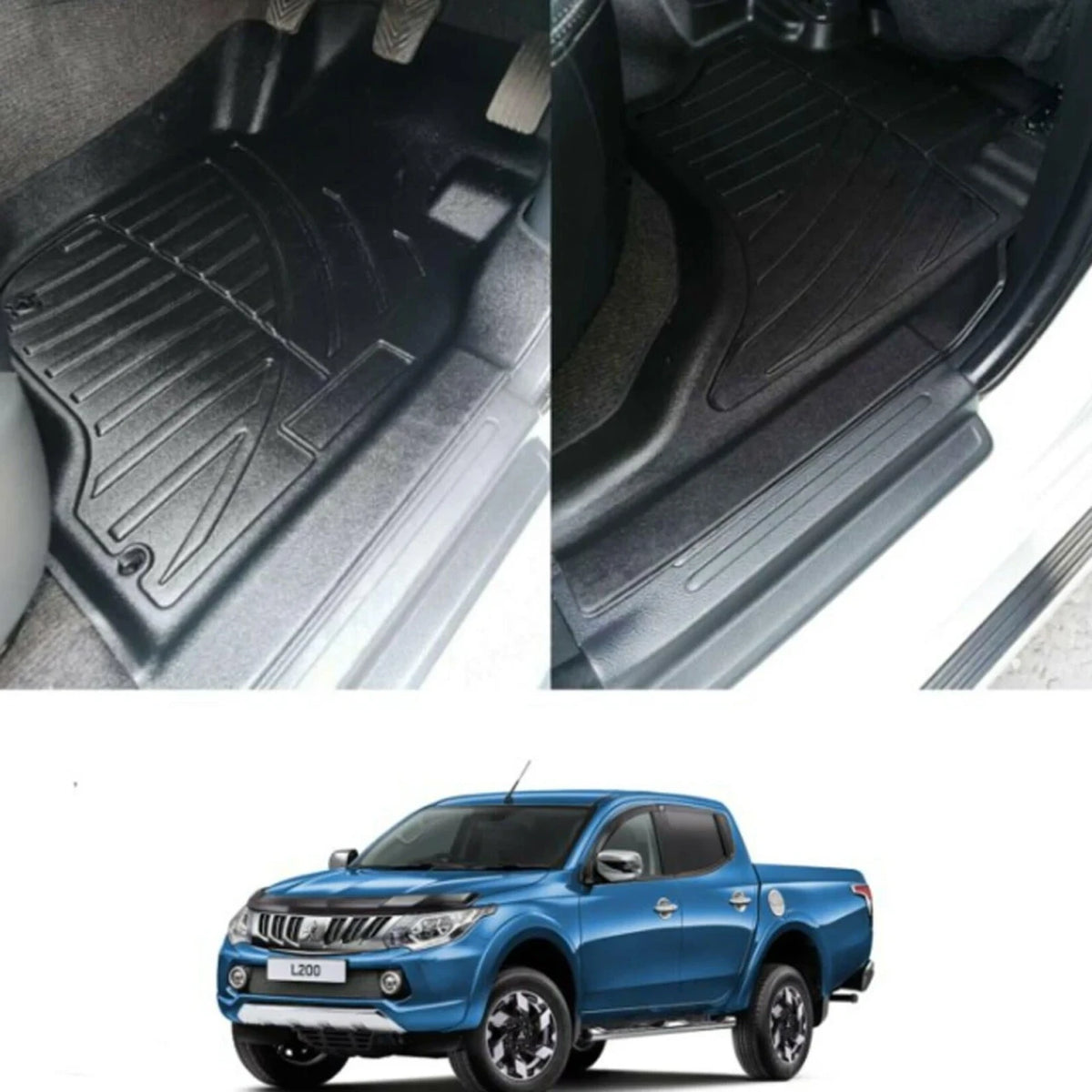 3D Rubber Floor Mats for MITSUBISHI L200 SERIES 6 (2019 - 2023) Weather Liner