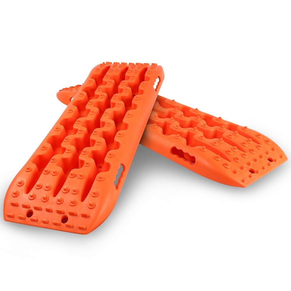 2x Orange Recovery Traction Boards Sand Ladder Mud Snow Plastic Set Pair Kit 4x4