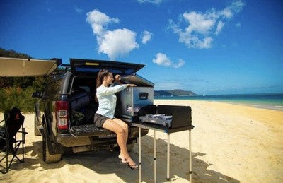 Modular Camping Slide Out Cooking Drawer System 4x4 Kitchen Setup Overland Black