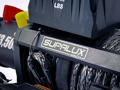 SUPALUX 13500lb 12v Electric Recovery Winch Synthetic Rope IP67 6.5hp 4x4 NEW