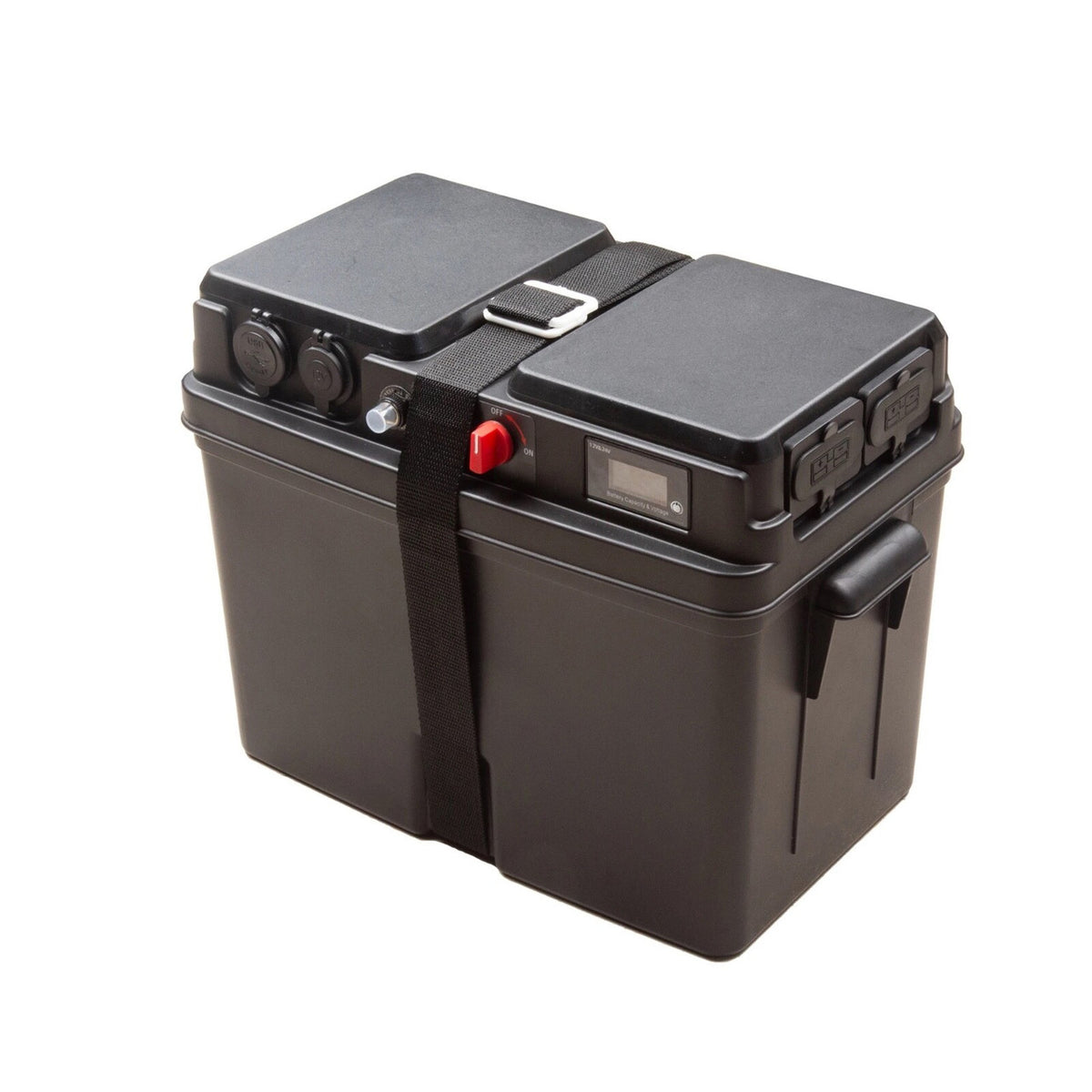 Portable Power Battery Box Deep Cycle AGM Universal Large USB Cig Socket 12v DC