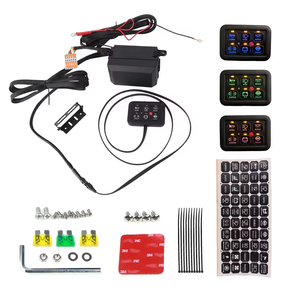 12V 6 Gang Switch Panel Control LED Auxiliary System Car Truck 4x4 Light Bar