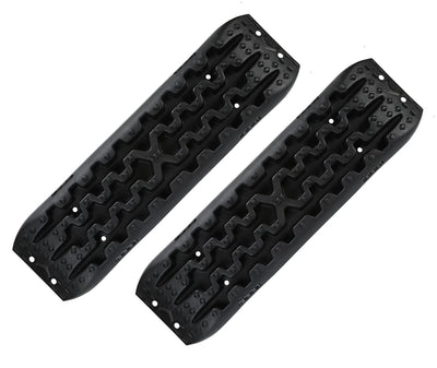 2x Black Recovery Traction Boards Sand Ladder Mud Snow Plastic Set Pair Kit 4x4