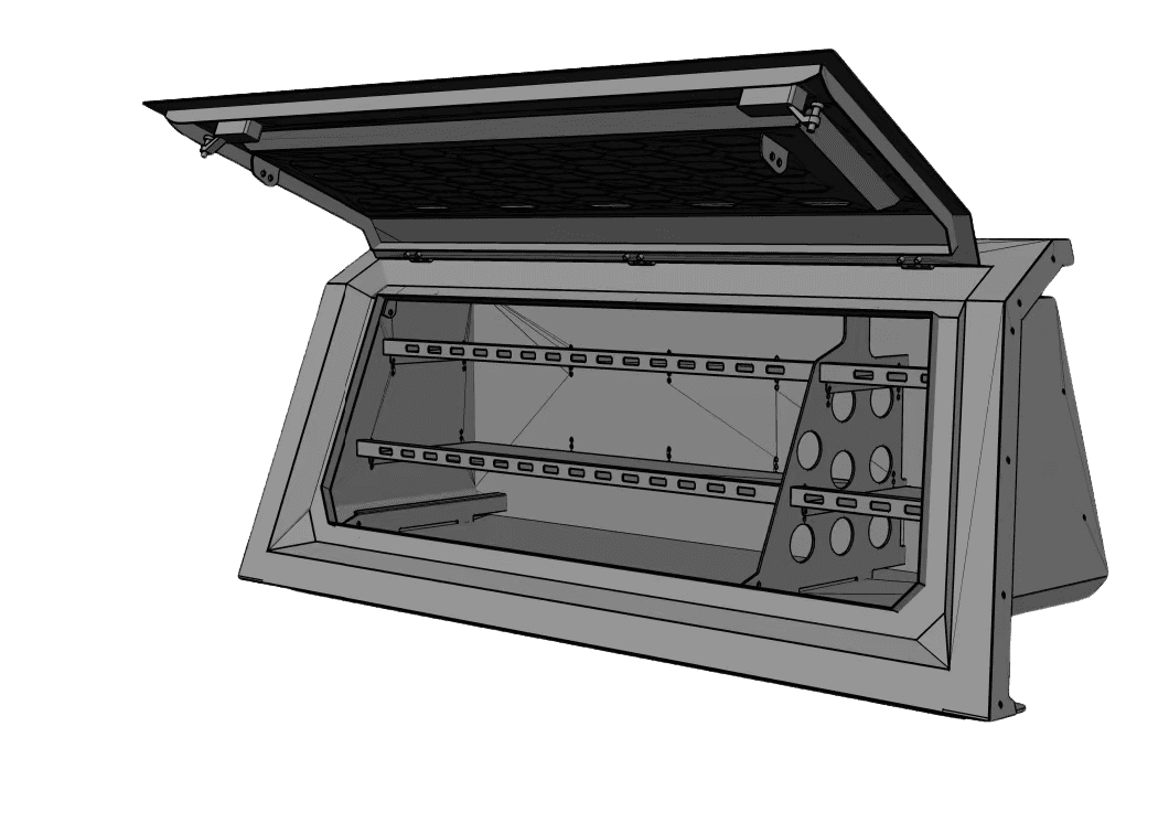 LEFT Side Storage Canopy Section Tool Box For Steel Pickup Truck Canopy