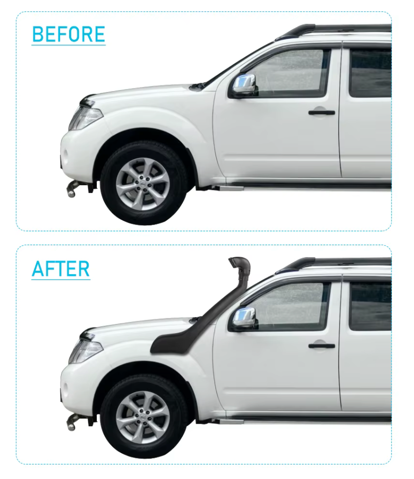 SNORKEL For NISSAN D40 NAVARA & PATHFINDER 2008+ Raised Air Intake 4x4 Off Road