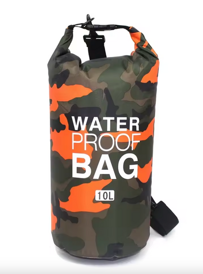 Camo Waterproof Dry Bag - 10L & 20L - Heavy Duty Storage Bag for Camping, Boating, Kayaking, SUP, 4x4, Off Road, Travel, Adventure
