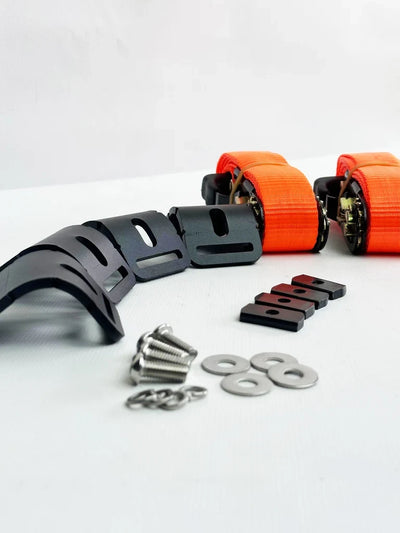 Roof Rack Mounting Ratchet Strap Kit for Traction Sand Boards - Apex4WD T Slot Design Vehicle Mount