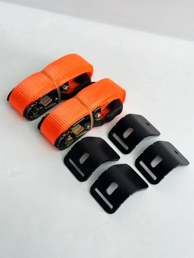 Roof Rack Mounting Ratchet Strap Kit for Traction Sand Boards - Apex4WD T Slot Design Vehicle Mount
