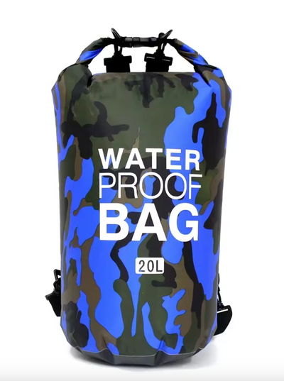 Camo Waterproof Dry Bag - 10L & 20L - Heavy Duty Storage Bag for Camping, Boating, Kayaking, SUP, 4x4, Off Road, Travel, Adventure
