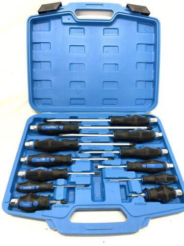 12pcs HEAVY DUTY Magnetic Screwdriver Set Anti-Slip Phillips Slotted Tool Box