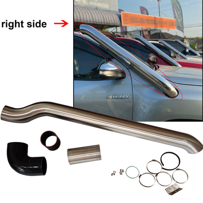 Silver Stainless Steel Snorkel For TOYOTA HILUX MK8 2015+ Raised Air Intake Revo