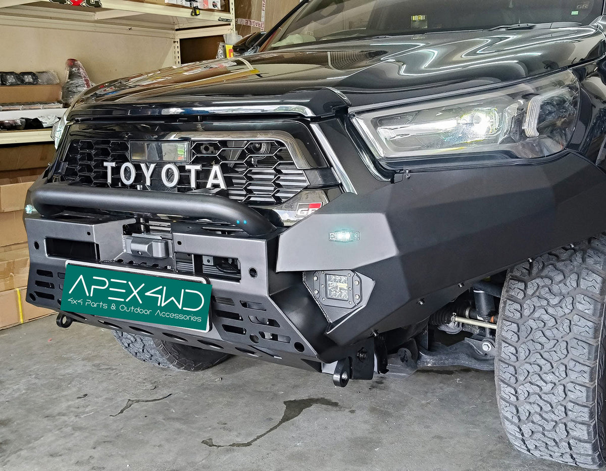 Steel Winch Bumper for Toyota Hilux Mk8 (2020+) Metal Bull Bar Oz Style (Mk9 Revo/ Rocco)