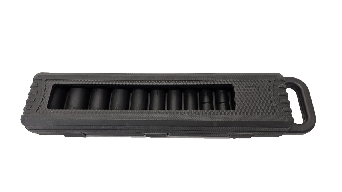 NEW 13pcs 1/2'' Deep Impact Socket Set Coloured Silk Loop in Black Plastic Box