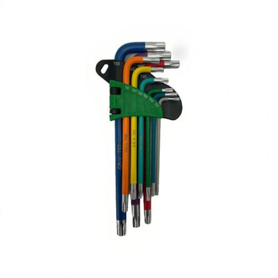 9pc Allen Key Set Torx Metric Ball Star End Hex Long Folding Wrench Colour Coded