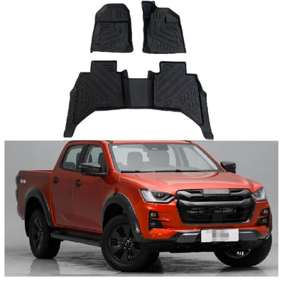 3D Custom Floor Mats TPE All Weather Car Liner For Isuzu D Max Mk2 Double Cab 2020+ (Manual & Automatic)