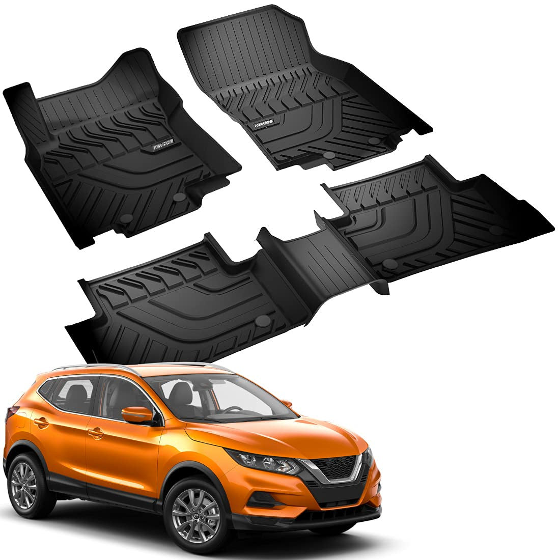 3D TPE Rubber Floor Mats NISSAN QASHQAI (2012-2021) Weather Heavy Duty Liner
