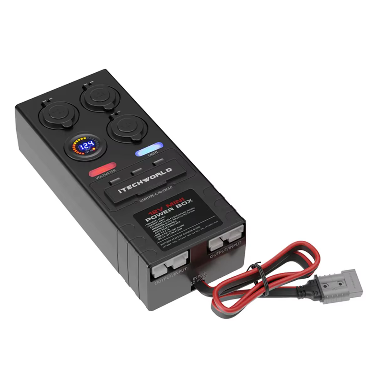 Mini Power Distribution Box 12V DC Battery Socket Anderson USB Camping RV 4x4