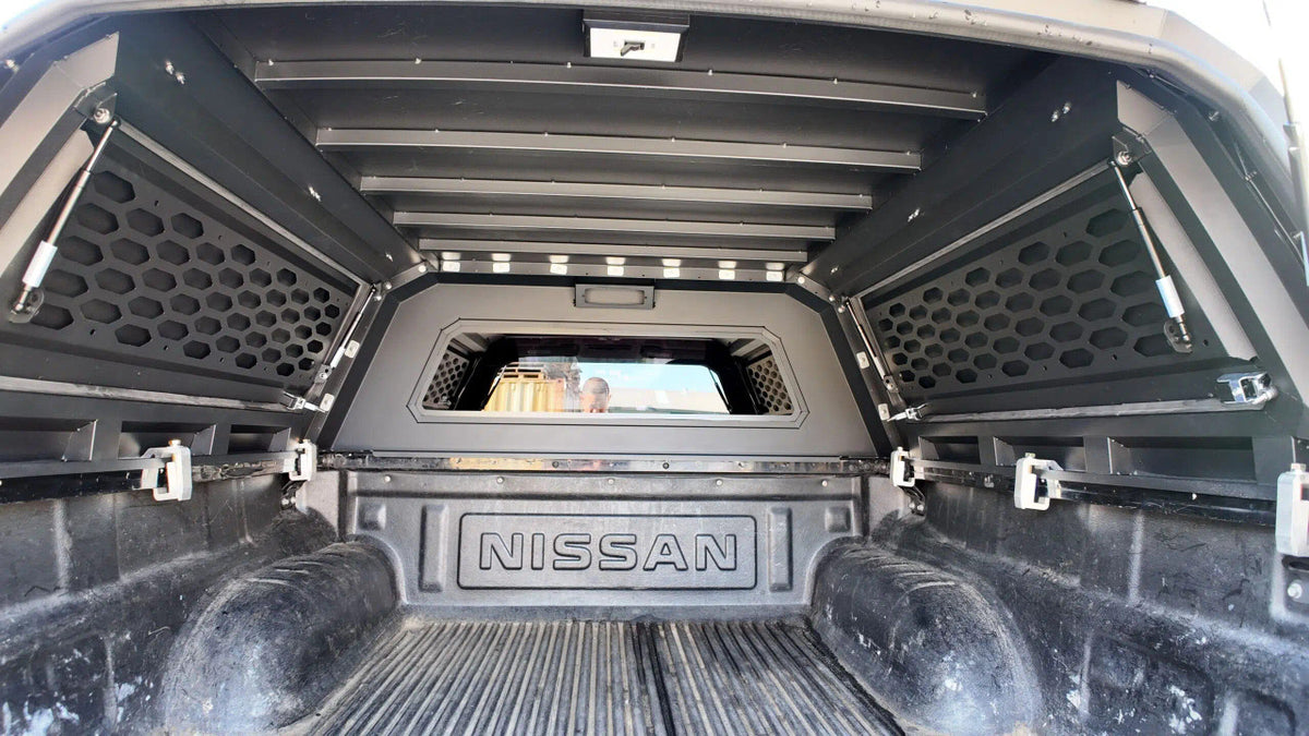 Rear Canopy Nissan Navara D40 (2005-2015) Hardtop Double Cab Metal Black 4x4 Steel