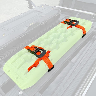 Roof Rack Mounting Ratchet Strap Kit for Traction Sand Boards - Apex4WD T Slot Design Vehicle Mount