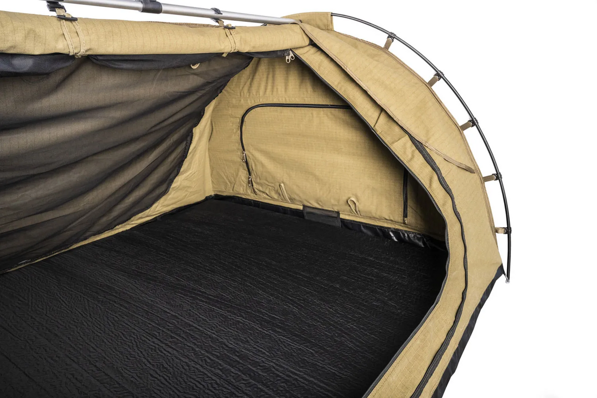 Deluxe Single Swag Tent by APEX4WD - 1 Man Khaki Dome Double Outdoor Camping 4x4