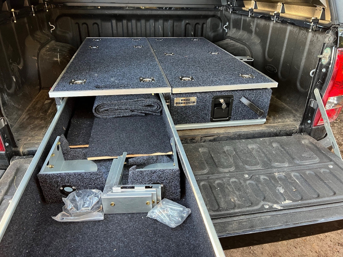 1300mm Sliding Storage Drawer System Deep Universal Sides Carpet 4x4 Pick Up