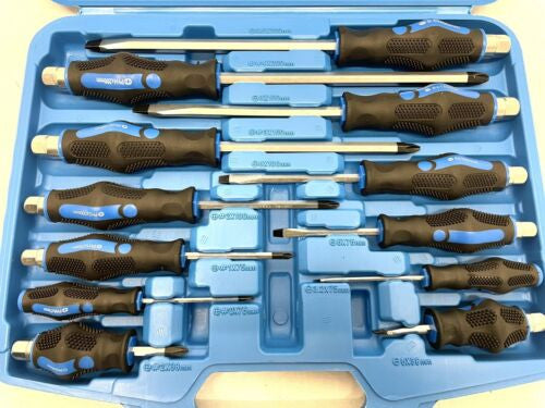 12pcs HEAVY DUTY Magnetic Screwdriver Set Anti-Slip Phillips Slotted Tool Box