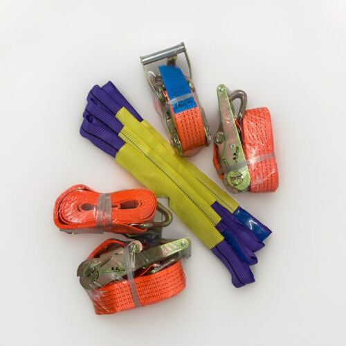 Set of 4x Recovery Ratchet Straps 5 Ton Alloy Safety Trailer 5T 4M NEW