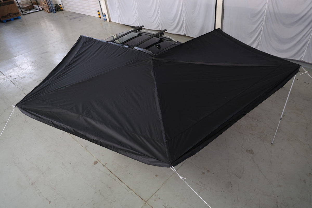Apex4WD LED BLACK 270-Degree Awning - RIGHT Side Expedition Fold-out Vehicle Camping Tent