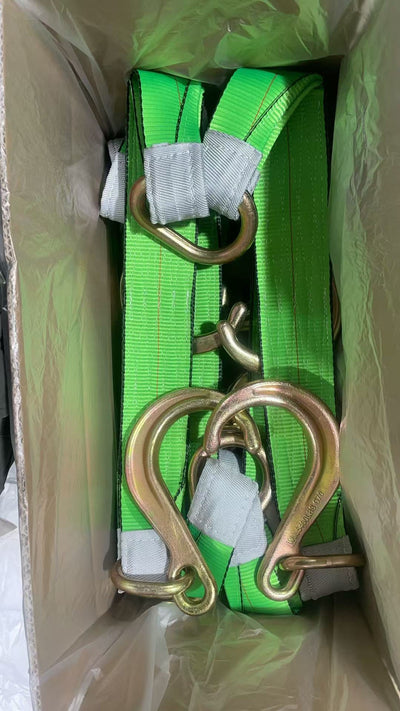 J HOOK Brother Strap "Even Pull" Winching Recovery Trailer Axle V Bridle D Ring