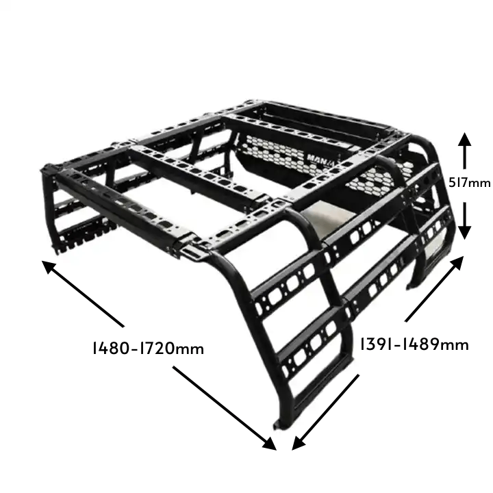 Pick Up Bed Utility Roll Bar Rack Tub Universal Adjustable Fitment Storage Frame