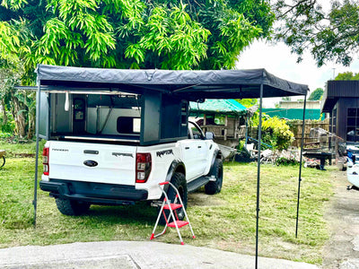 APEX4WD 270XL LED Awning - XL 2.5m Black Car 4x4 270 Degree Overland Cover