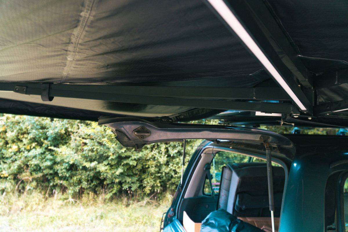 APEX4WD 270XL LED Awning - XL 2.5m Black Car 4x4 270 Degree Overland Cover
