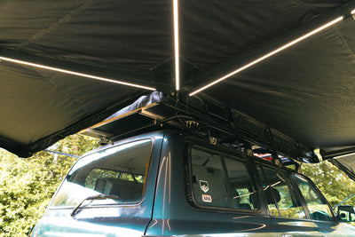 APEX4WD 270XL LED Awning - XL 2.5m Black Car 4x4 270 Degree Overland Cover