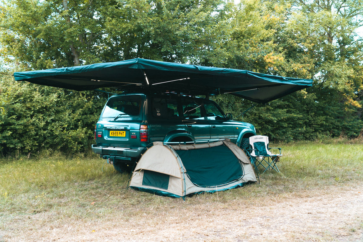 APEX4WD 270XL LED Awning - XL 2.5m Black Car 4x4 270 Degree Overland Cover